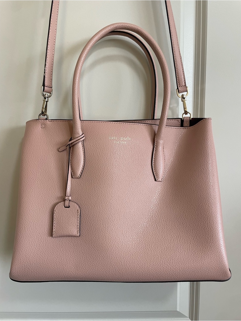 Kate Spade Blush Pink Leather Tote with Shoulder Strap